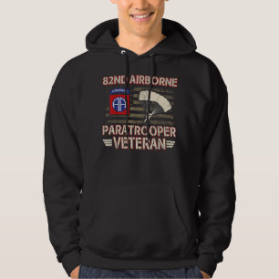 82nd Airborne Paratrooper Veteran Flag Tshirt, Vet Hoodie