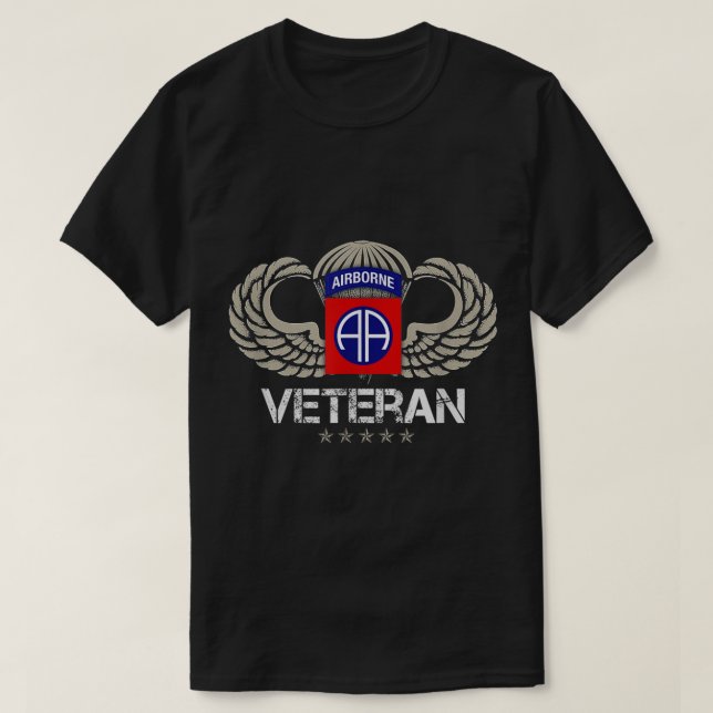 82nd Airborne Paratrooper Veteran  T-Shirt (Design Front)