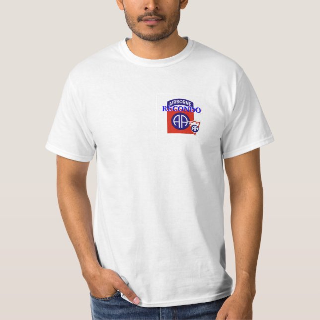 82nd Airborne RECONDO White Tee-Shirt T-Shirt (Front)