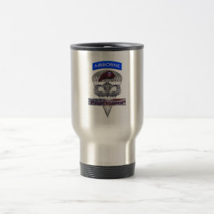 82nd Airborne Senior Jumper with American Flag Travel Mug
