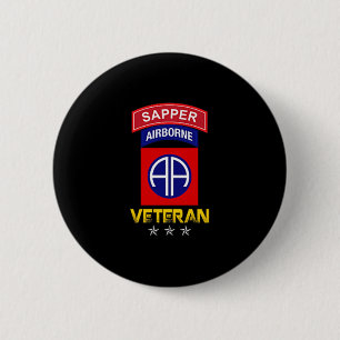 82nd Airborne Shirt - 82nd Airborne Sapper Veteran 6 Cm Round Badge