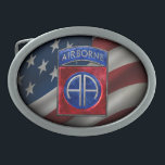 82nd Airborne US Flag Belt Buckle<br><div class="desc">Show military pride and patriotism with this distinctive,  highly detailed rendition of the iconic insignia of the 82nd Airborne Division. Available only on Zazzle!</div>