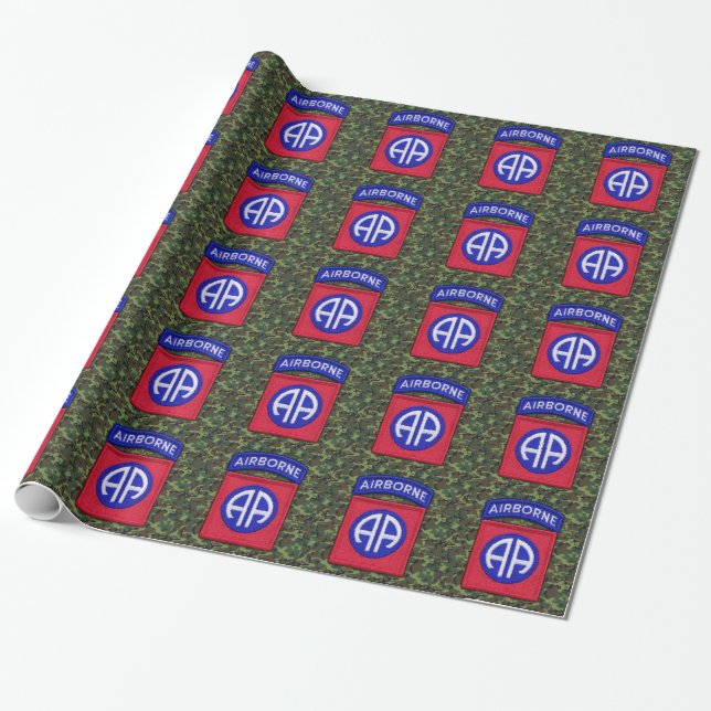82nd airborne veterans vets patch wrapping paper (Unrolled)