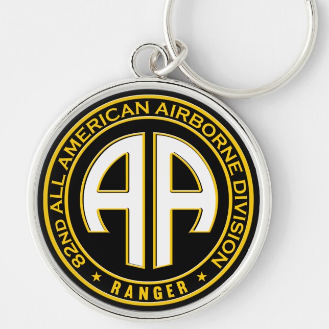 82nd All American Airborne Ranger Casual Patch Key Ring (Front)