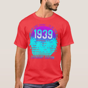 82nd Birthday 1939 Vintage Aesthetic Sunset Palm 8 T-Shirt