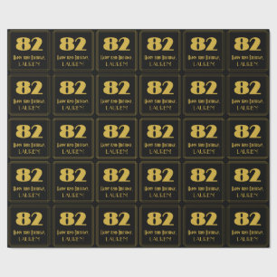 82nd Birthday – Art Deco Inspired Look "82" & Name Wrapping Paper