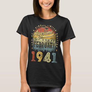 82nd Birthday  Awesome Since February 1941 82 Year T-Shirt