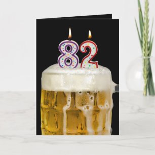 82nd Birthday Beer on black Card