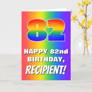 82nd Birthday: Colourful, Fun Rainbow Pattern # 82 Card
