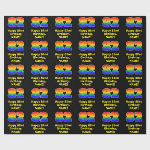 82nd Birthday: Fun, Colourful Rainbow Inspired # 8 Wrapping Paper