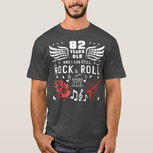 82nd Birthday Gag Turning 82 Years Old Guitar Drum T-Shirt