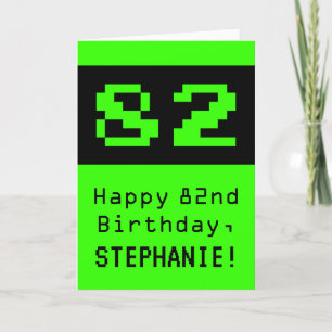 82nd Birthday: Nerdy / Geeky Style "82" and Name Card