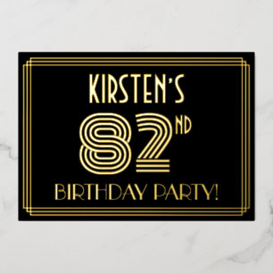 82nd Birthday Party — Art Deco Style “82” + Name