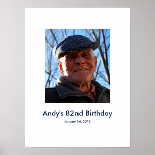 82nd Birthday photo custom Sign In Party Board 82