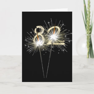82nd Birthday Sparklers on Black Card