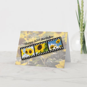 82nd Birthday Sunflower Filmstrip Card