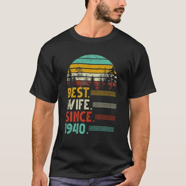 82Nd Wedding Anniversary Funny Best Wife Since 194 T-Shirt (Front)