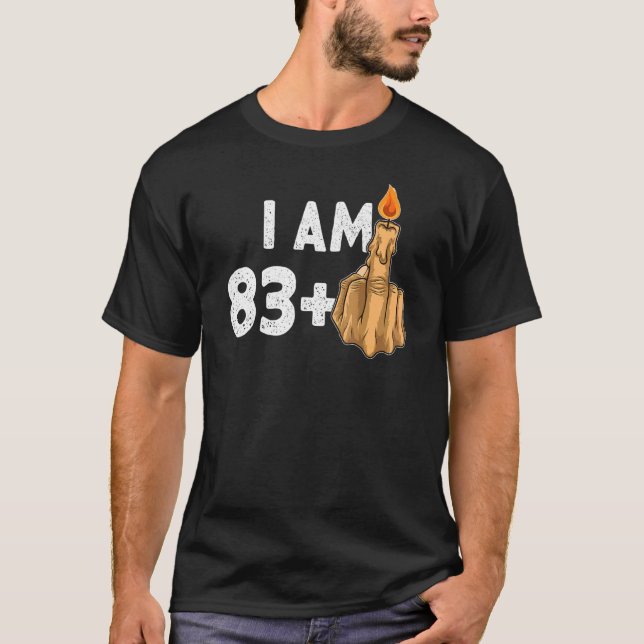 83+1 Middle Finger  84th Birthday Provocative T-Shirt (Front)