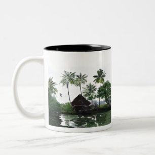 83 - Kerala scenery- Alleppey backwaters Two-Tone Coffee Mug