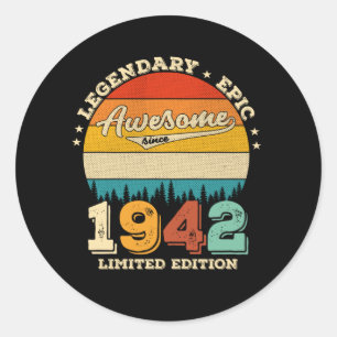 83 Year Old 1942 Retro Awesome 83rd Birthday Gift Classic Round Sticker