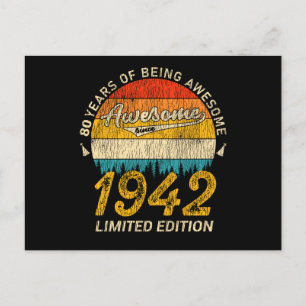 83 Year Old 1942 Retro Awesome 83rd Birthday Gift Postcard