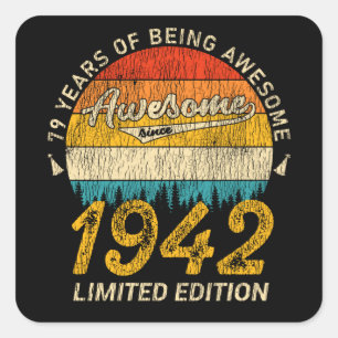 83 Year Old Bday 1942 Awesome 83rd Birthday Gift Square Sticker