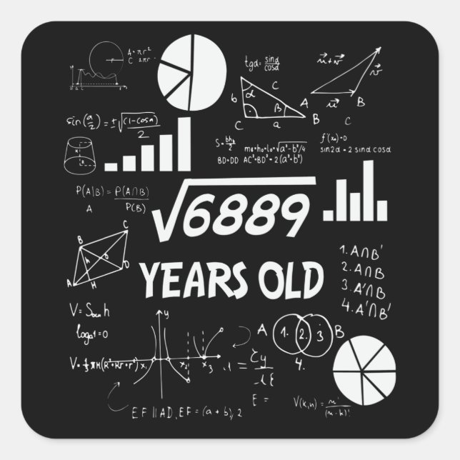 83 Year Old Bday Math Teacher 83rd Birthday Gift Square Sticker (Front)