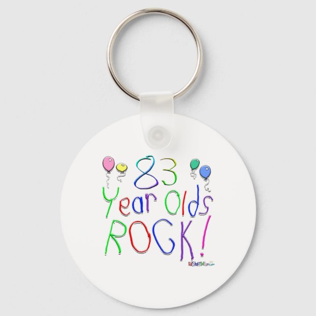 83 Year Olds Rock! Keychain (Front)