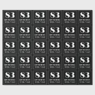 83rd Birthday - Art Deco Inspired Look "83", Name Wrapping Paper