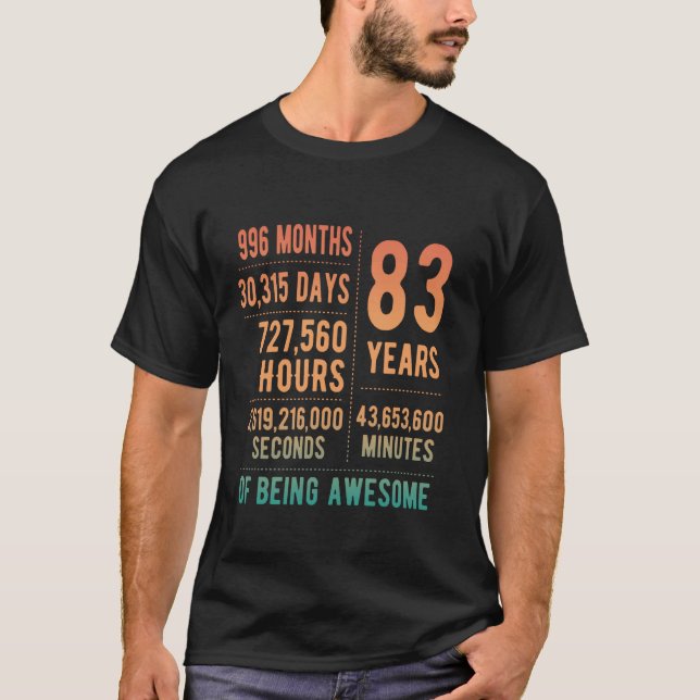 83rd Birthday Men Women Funny 83 Years Old T-Shirt (Front)