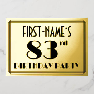 83rd Birthday Party — Art Deco Look “83” + Name