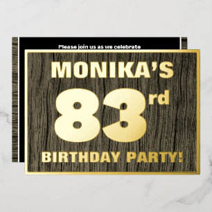 83rd Birthday Party: Bold, Faux Wood Grain Pattern
