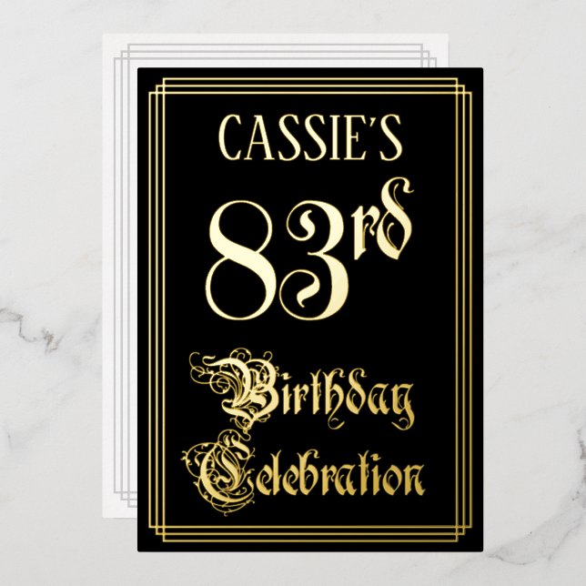 83rd Birthday Party — Fancy Script & Custom Name (Front/Back)