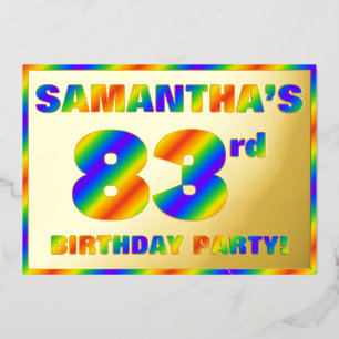 83rd Birthday Party — Fun, Rainbow Spectrum “83”