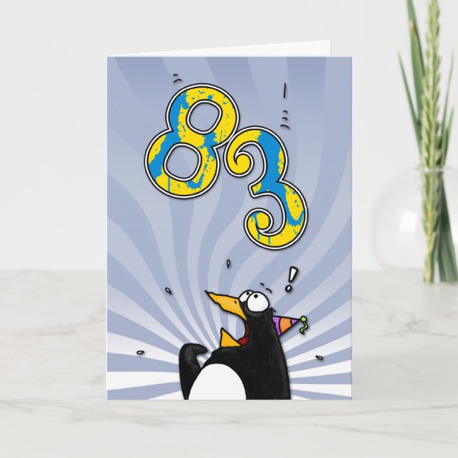 83rd Birthday - Penguin Surprise Card (Front)