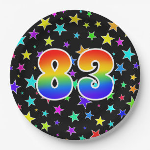 83rd Event: Bold, Fun, Colorful Rainbow 83 Paper Plate