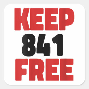 841 Surfing Otter 841Keep 841 Free California Otte Square Sticker