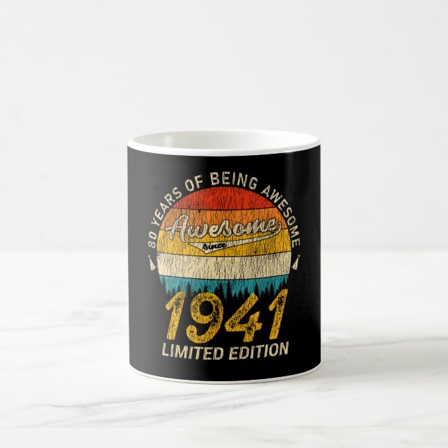 84 Year Old 1941 Retro Awesome 84th Birthday Gift Coffee Mug (Center)