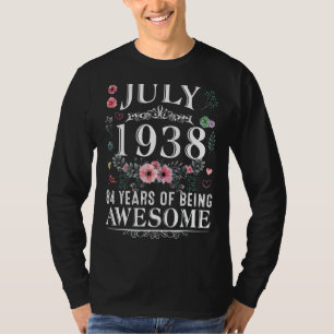 84 Year Old Made In July 1938 84th Birthday Women T-Shirt