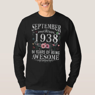 84 Year Old Made In September 1938 84th Birthday T-Shirt