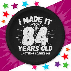 84 Year Old Sarcastic Meme Funny 84th Birthday Paper Plate