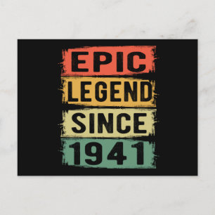 84 Years Old Bday 1941 Epic Legend 84th Birthday Postcard