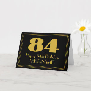 84th Birthday: Art Deco Inspired Look "84" & Name Card