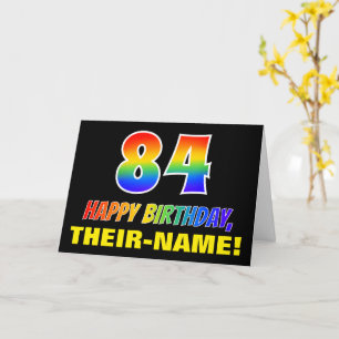 84th Birthday: Bold, Fun, Simple, Rainbow 84 Card