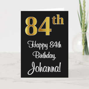 84th Birthday ~ Elegant Luxurious Faux Gold Look # Card
