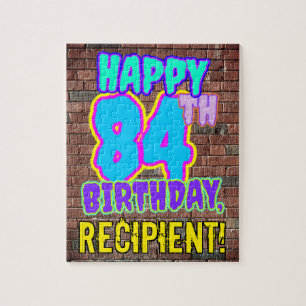 84th Birthday ~ Fun, Urban Graffiti Inspired Look Jigsaw Puzzle