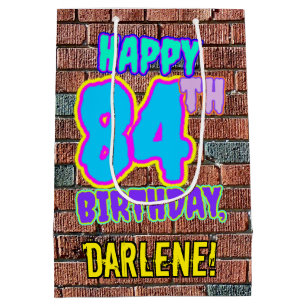 84th Birthday: Fun, Urban Graffiti Inspired Look Medium Gift Bag