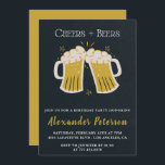 84th birthday invitations Cheers Beers Rustic Men<br><div class="desc">84th birthday invitations Cheers Beers Rustic Men</div>