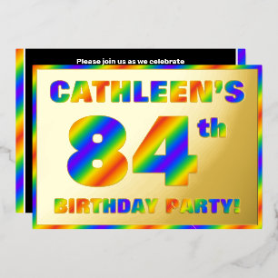 84th Birthday Party — Fun, Rainbow Spectrum “84”