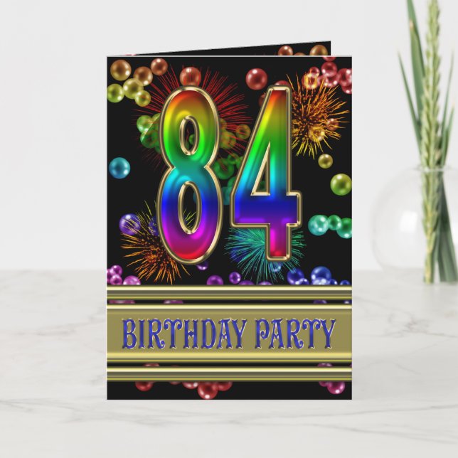 84th Birthday party Invitation (Front)